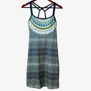 prAna Yoga Dress Green Blue Size XS Granolagirl Athleisure Travel